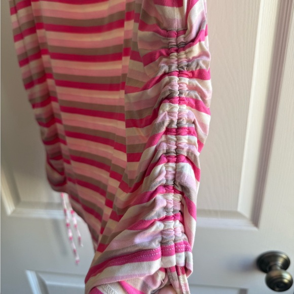 Torrid 1x Super Soft Scoop Neck Tank Top Pink Grey with Side Ties - Picture 6 of 7